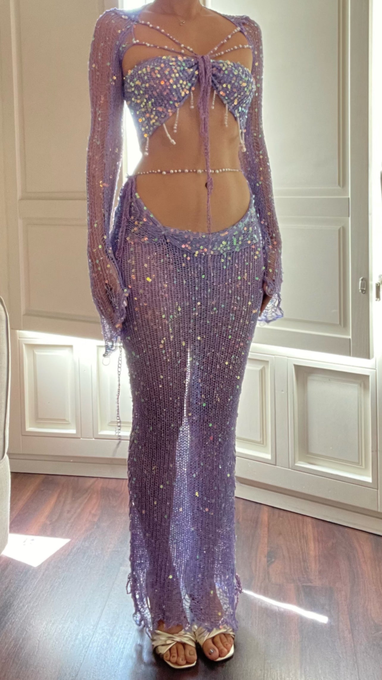 Pearl Set "maxi skirt & short length top" (13 colors available)