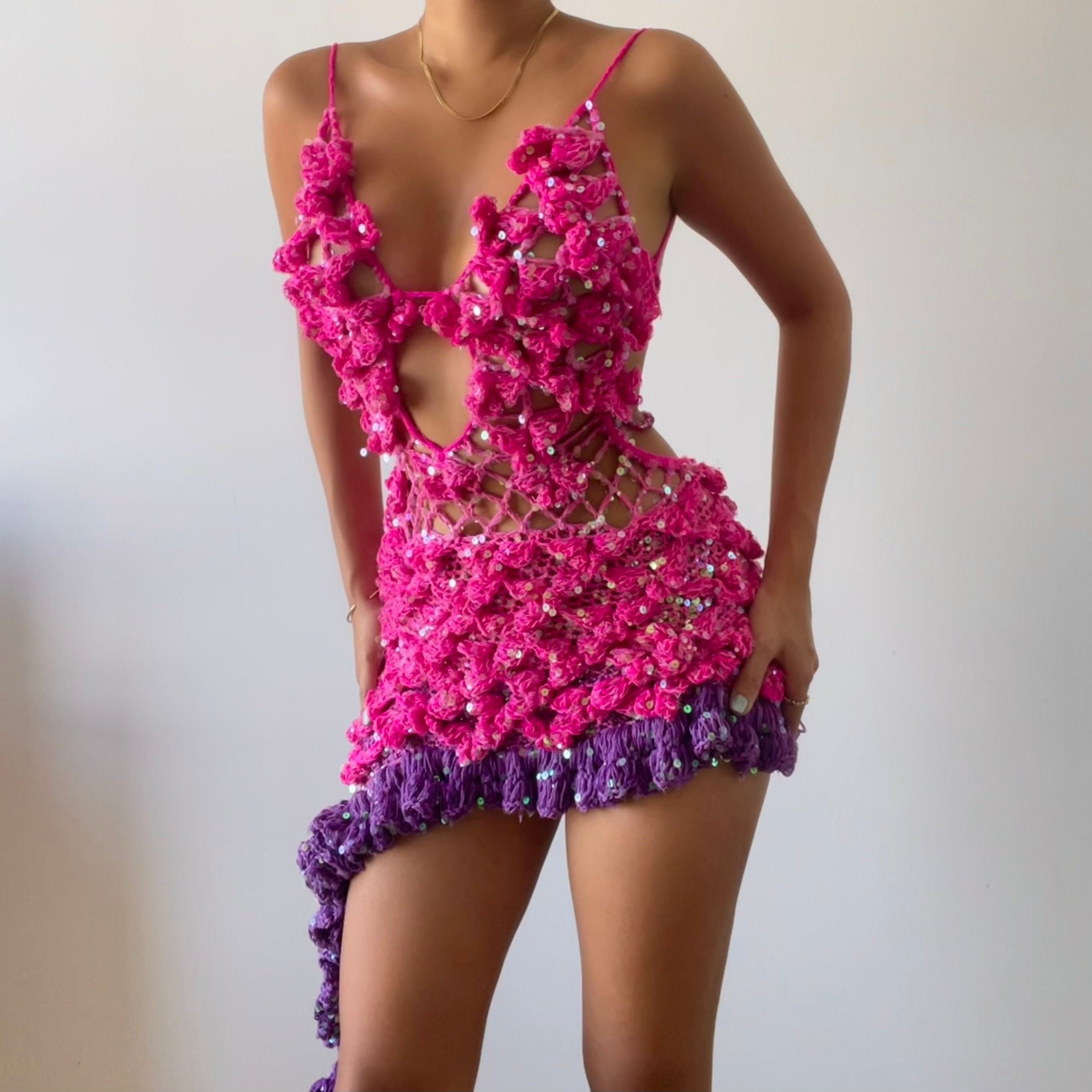 Mia dress - Hot pink & Purple Work from beach be like Mia dress - Hot pink & Purple Work from beach be like