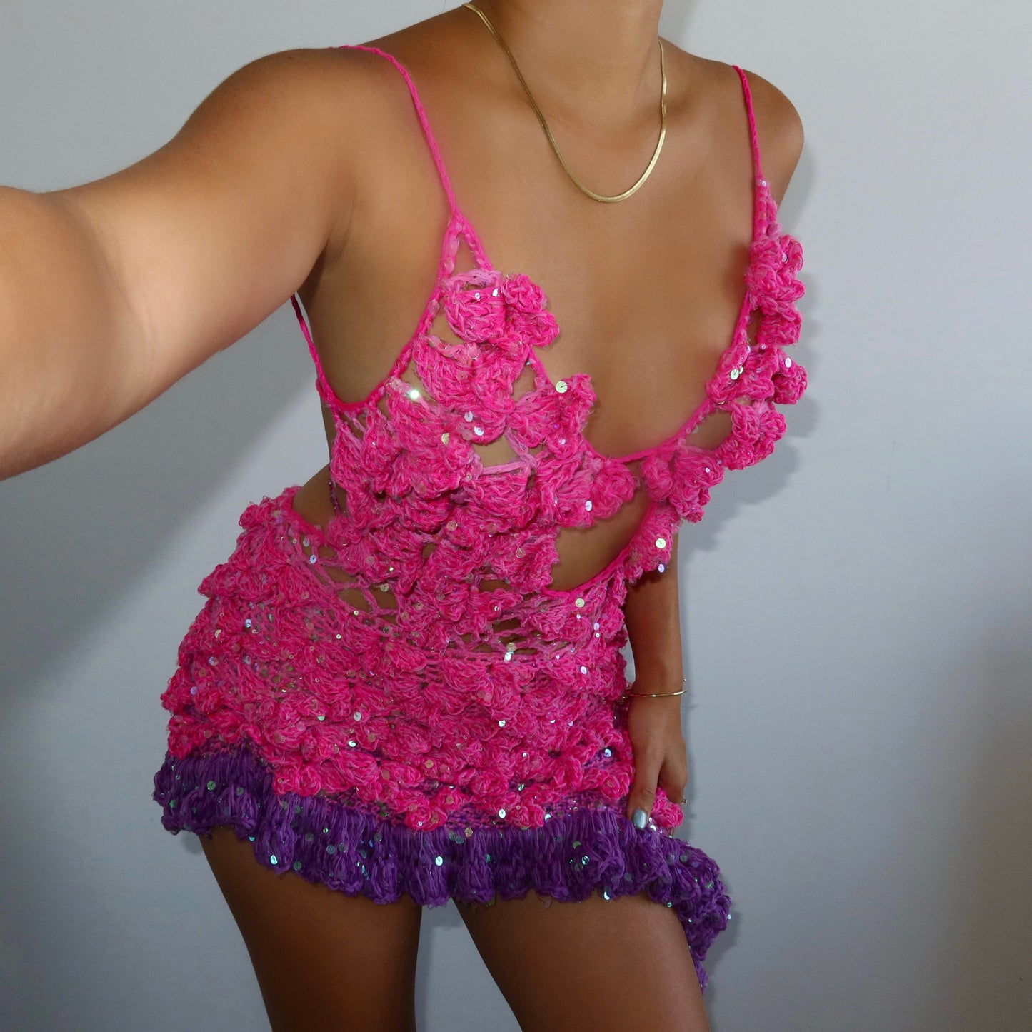 Mia dress - Hot pink & Purple