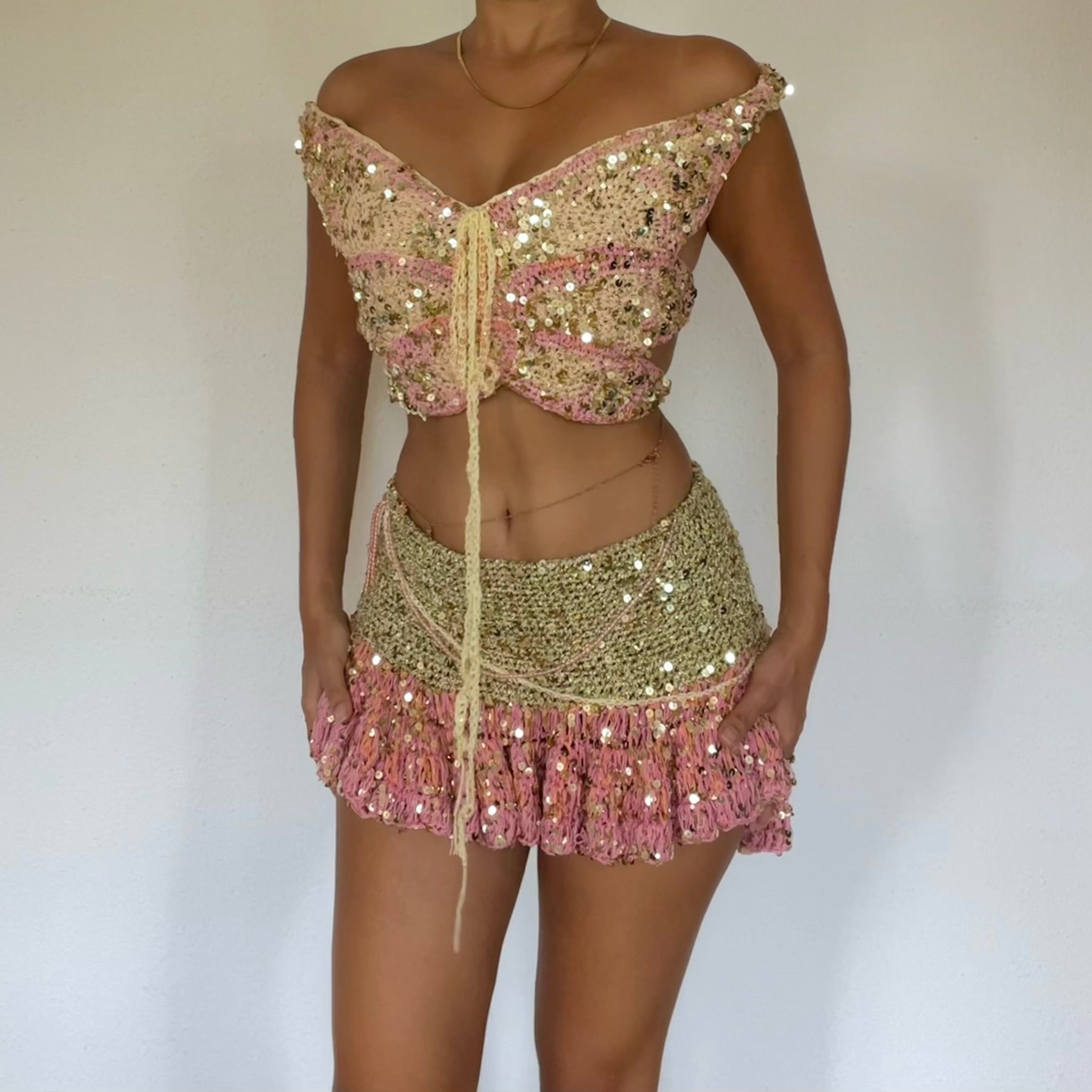 Butterfly set - Gold &  Pink