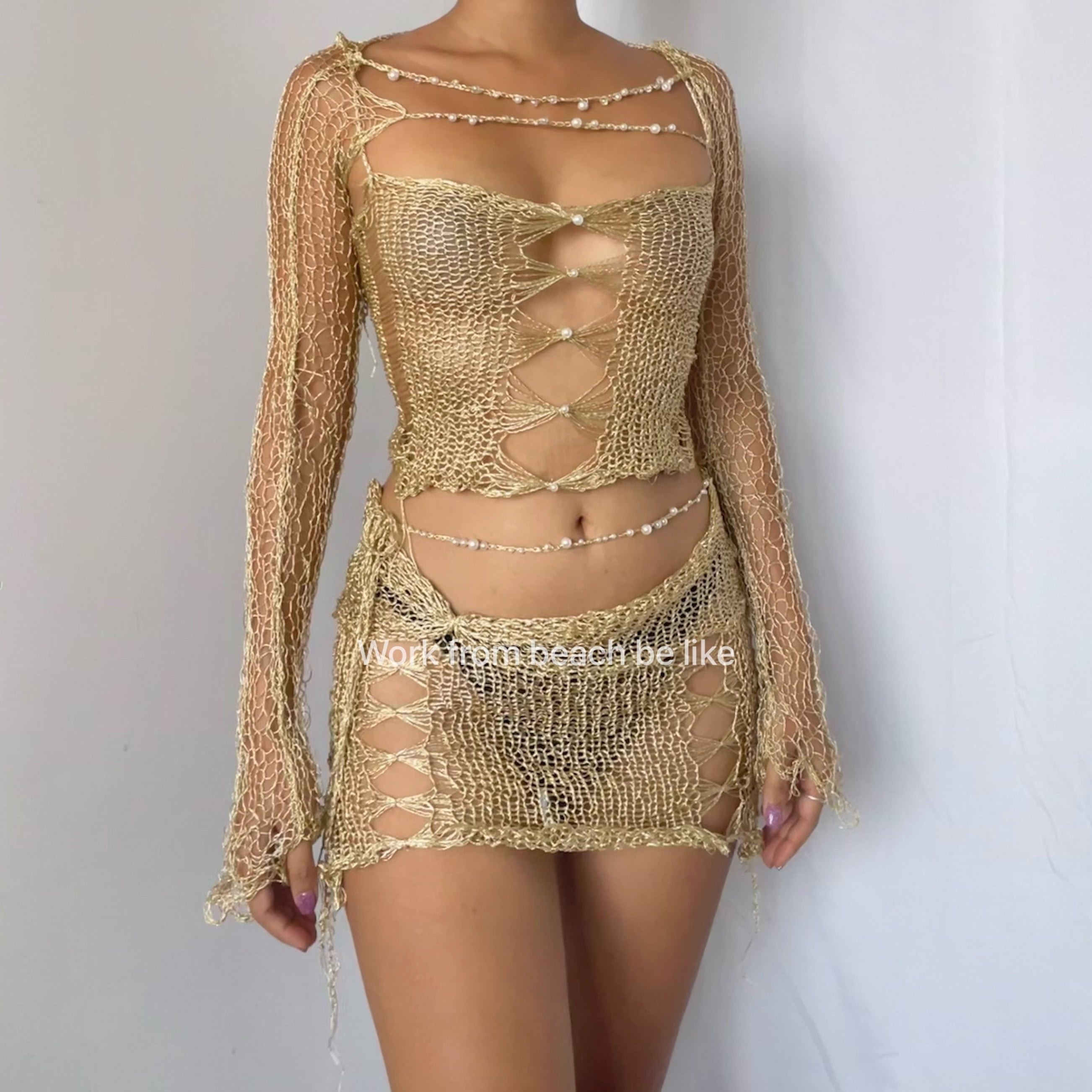 Gold set (Top & Skirt)