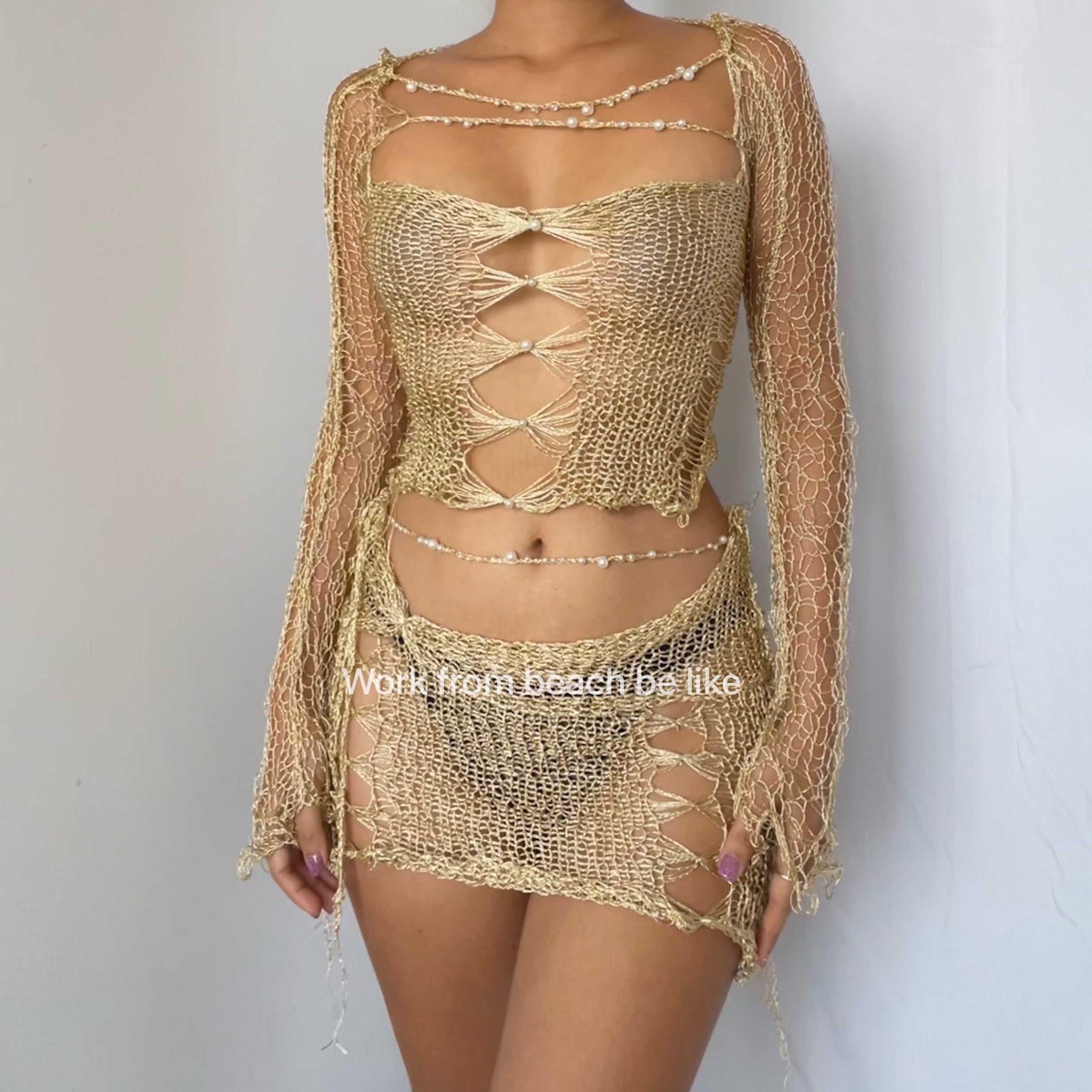 Gold set (Top & Skirt)