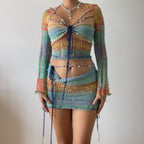 Pearl set ( Top & Skirt ) - Rainbow