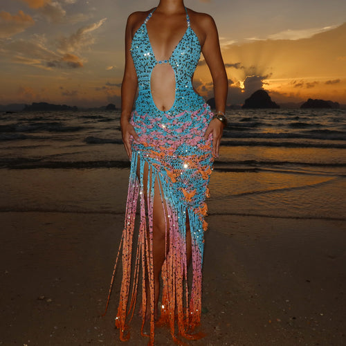 Butterfly dress - Blue & Pink