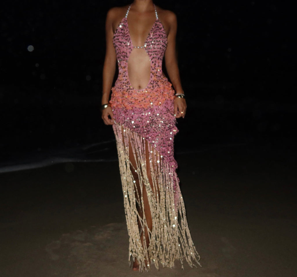 Butterfly dress - Pink & Gold