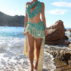 A butterfly dress - Ocean Blue & Gold