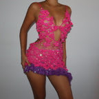 Mia dress - Hot pink & Purple