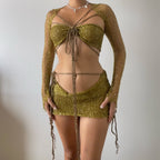 Butterfly set - Lime & Gold