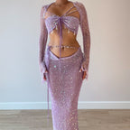 Butterfly set (Maxi skirt) - Pale Purple