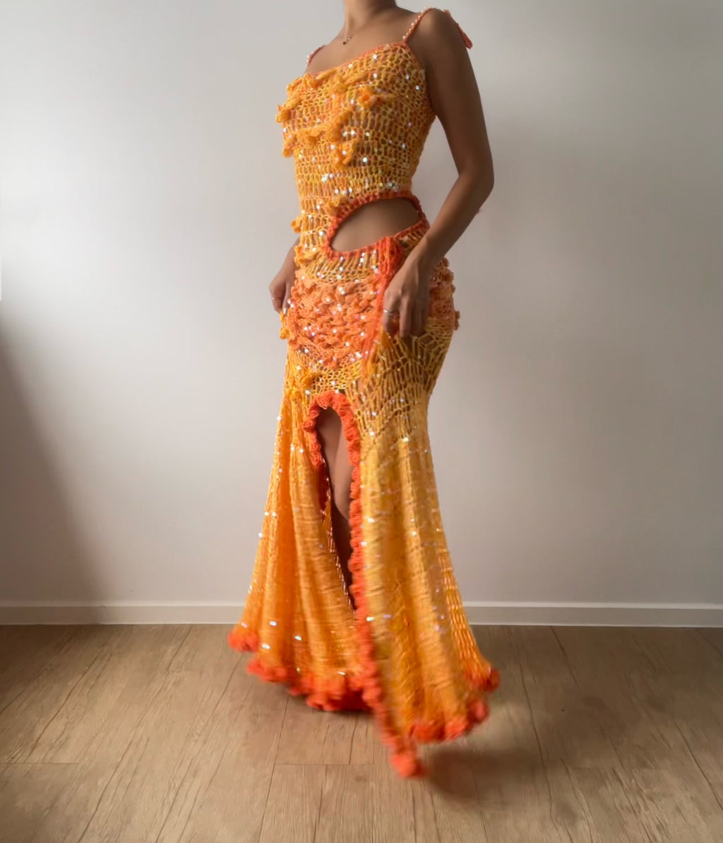 Butterfly dress - Orange & Yellow