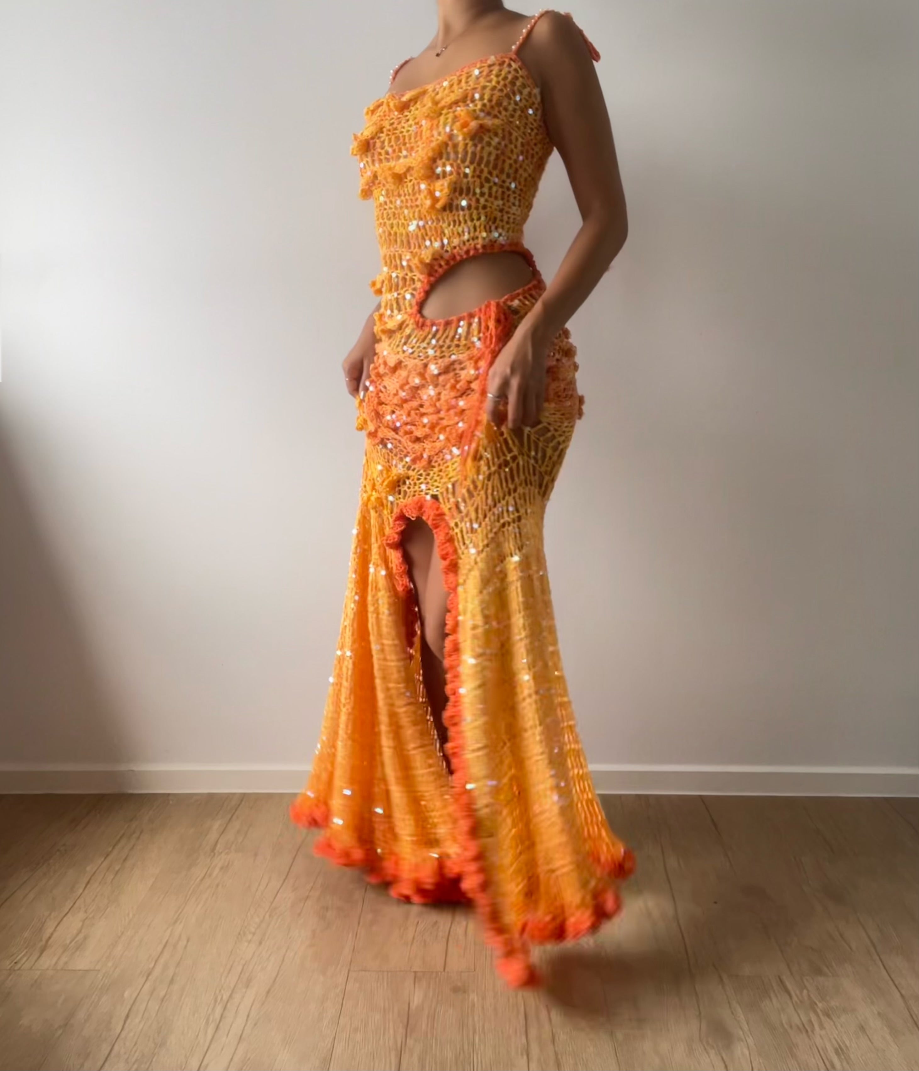 Butterfly dress - Orange & Yellow