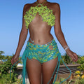 Lara set - Lime & Ocean blue