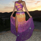 Butterfly set - Purple & Orange (Maxi skirt)