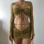 Butterfly set - Lime & Gold