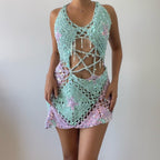 Moon & Star dress - Mint & Pale purple ( short ver.)