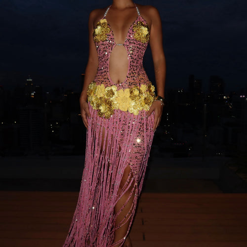 A butterfly dress - Pink & Gold