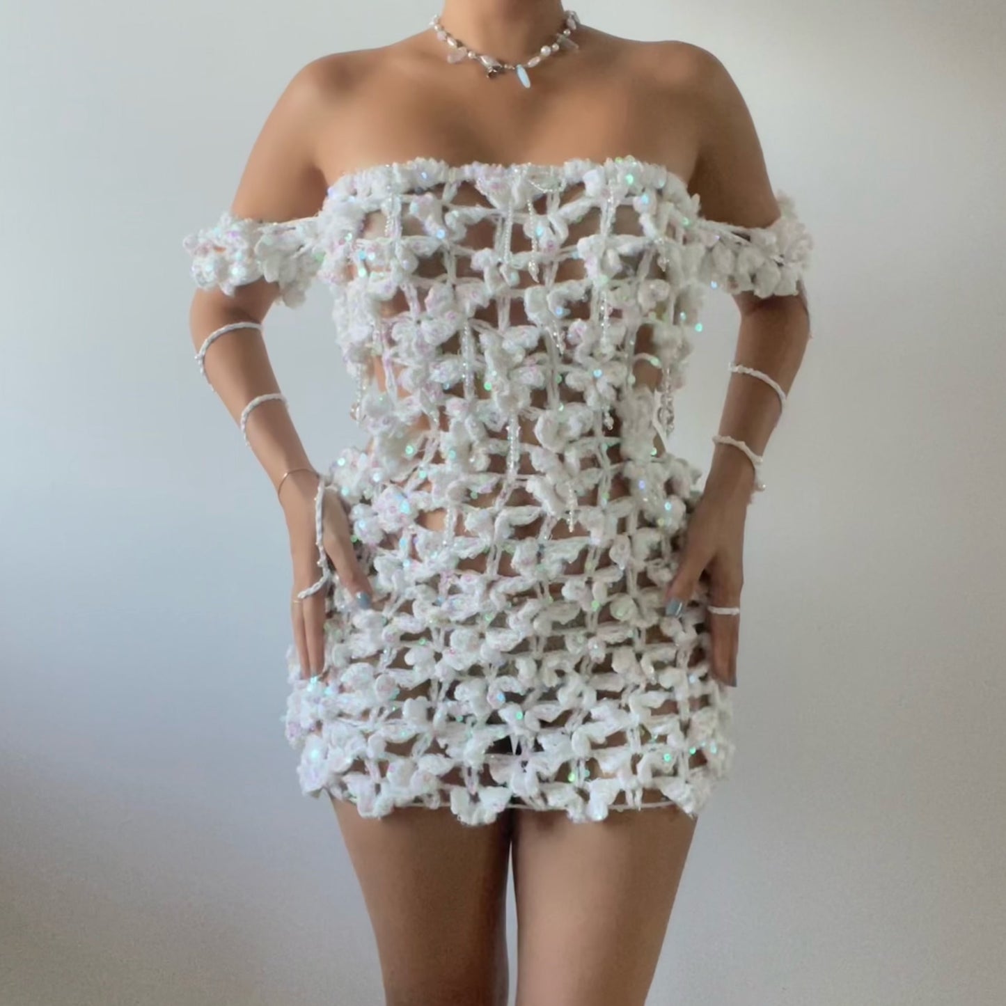 Butterfly dress - White