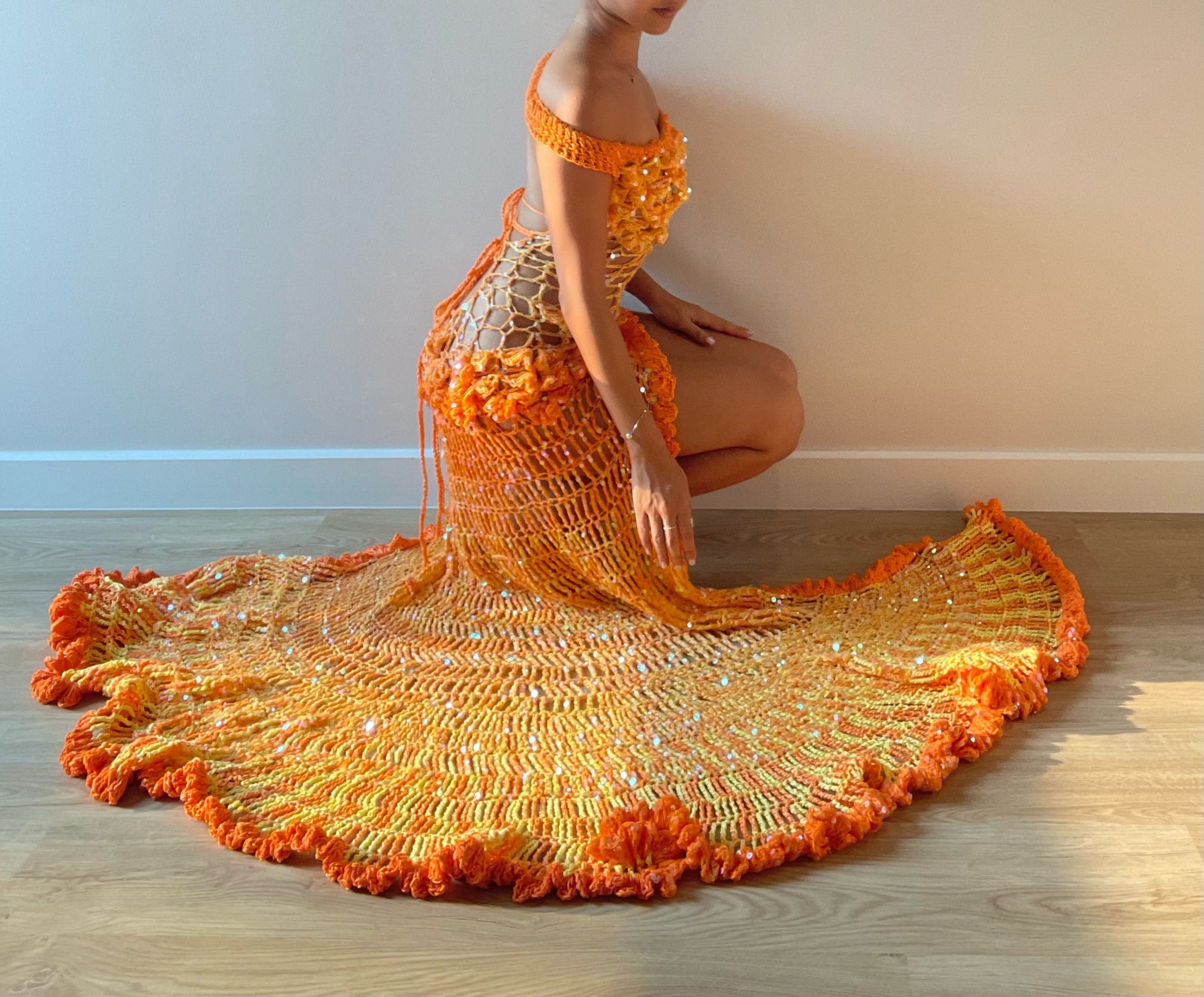 Butterfly dress - Orange & Yellow Work from beach be like Butterfly dress - Orange & Yellow Work from beach be like