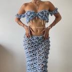 Butterfly set ( Top & Skirt ) - Blue