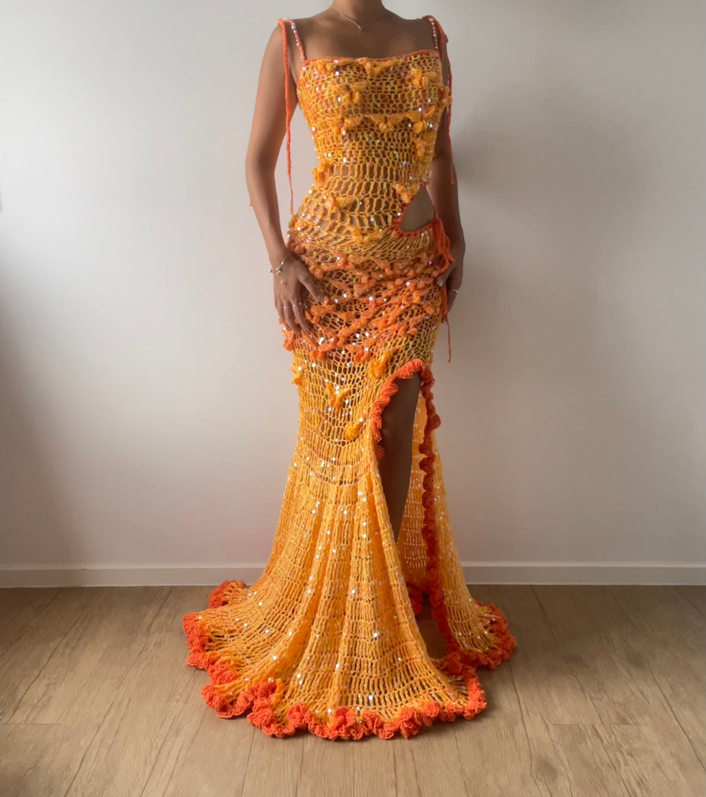 Butterfly dress - Orange & Yellow