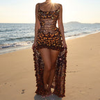 Butterfly Dress - Brown & Gold