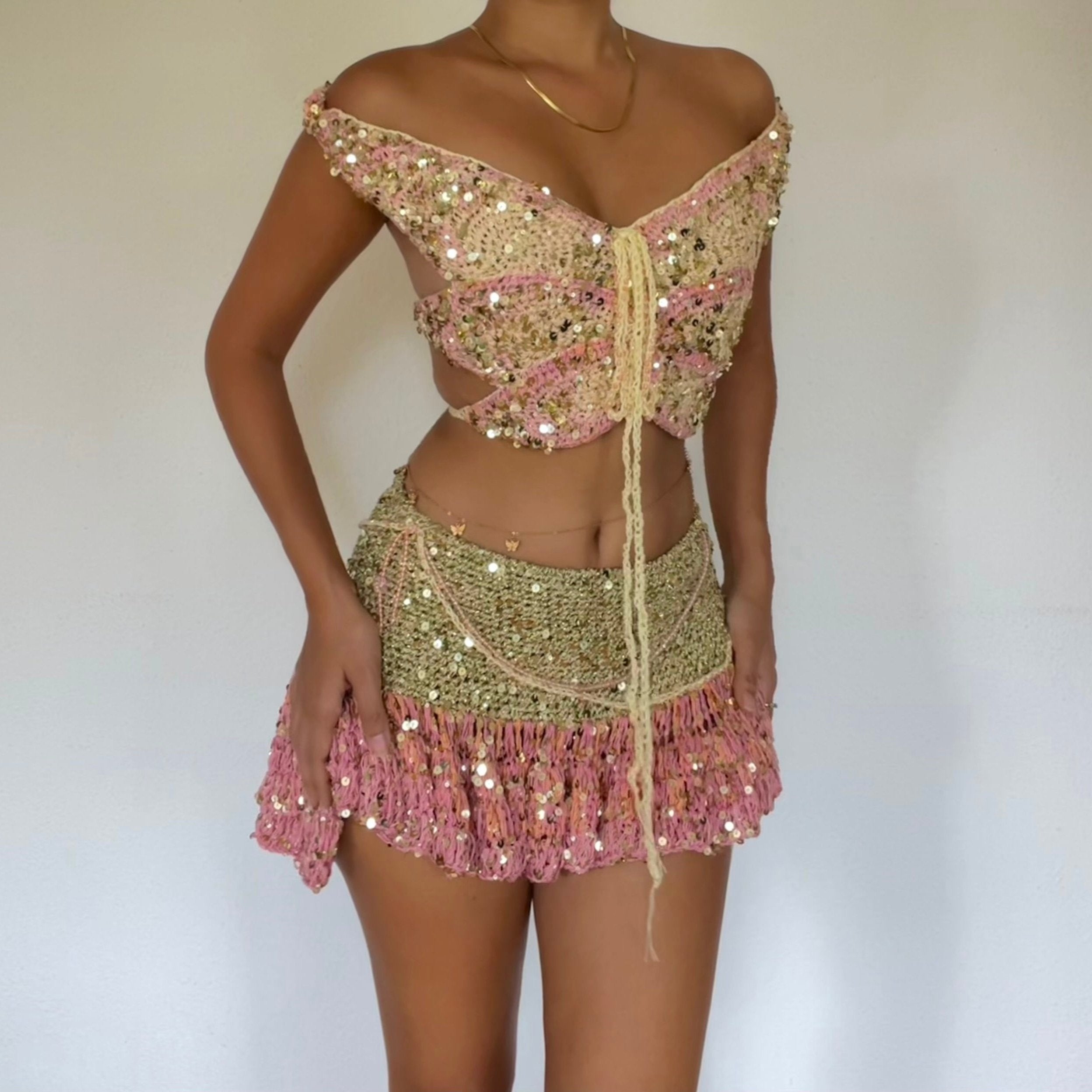 Butterfly set - Gold &  Pink