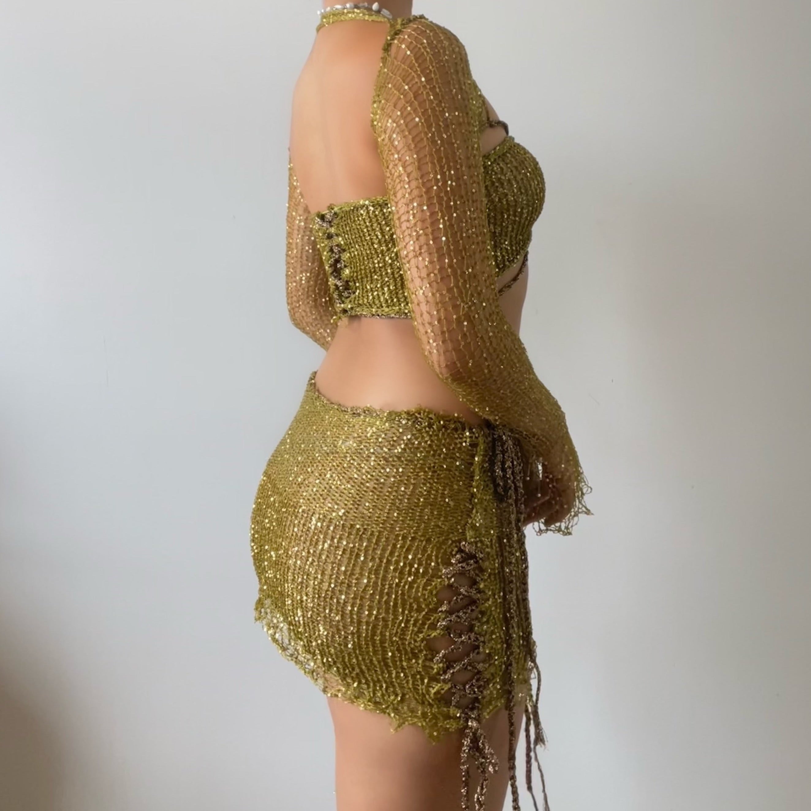 Butterfly set - Lime & Gold