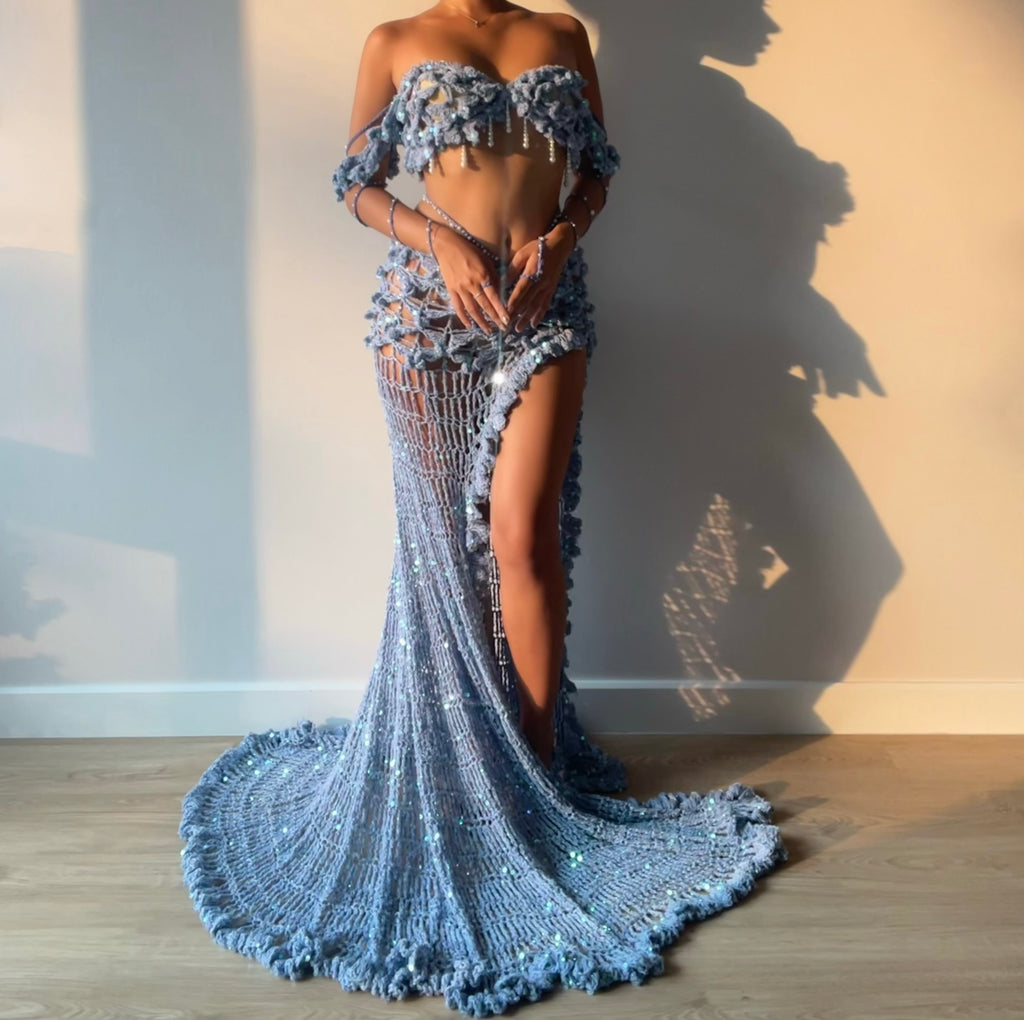 Butterfly Set ( 8 colors available) - Long skirt (See through)