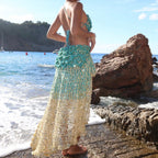 A butterfly dress - Ocean Blue & Gold