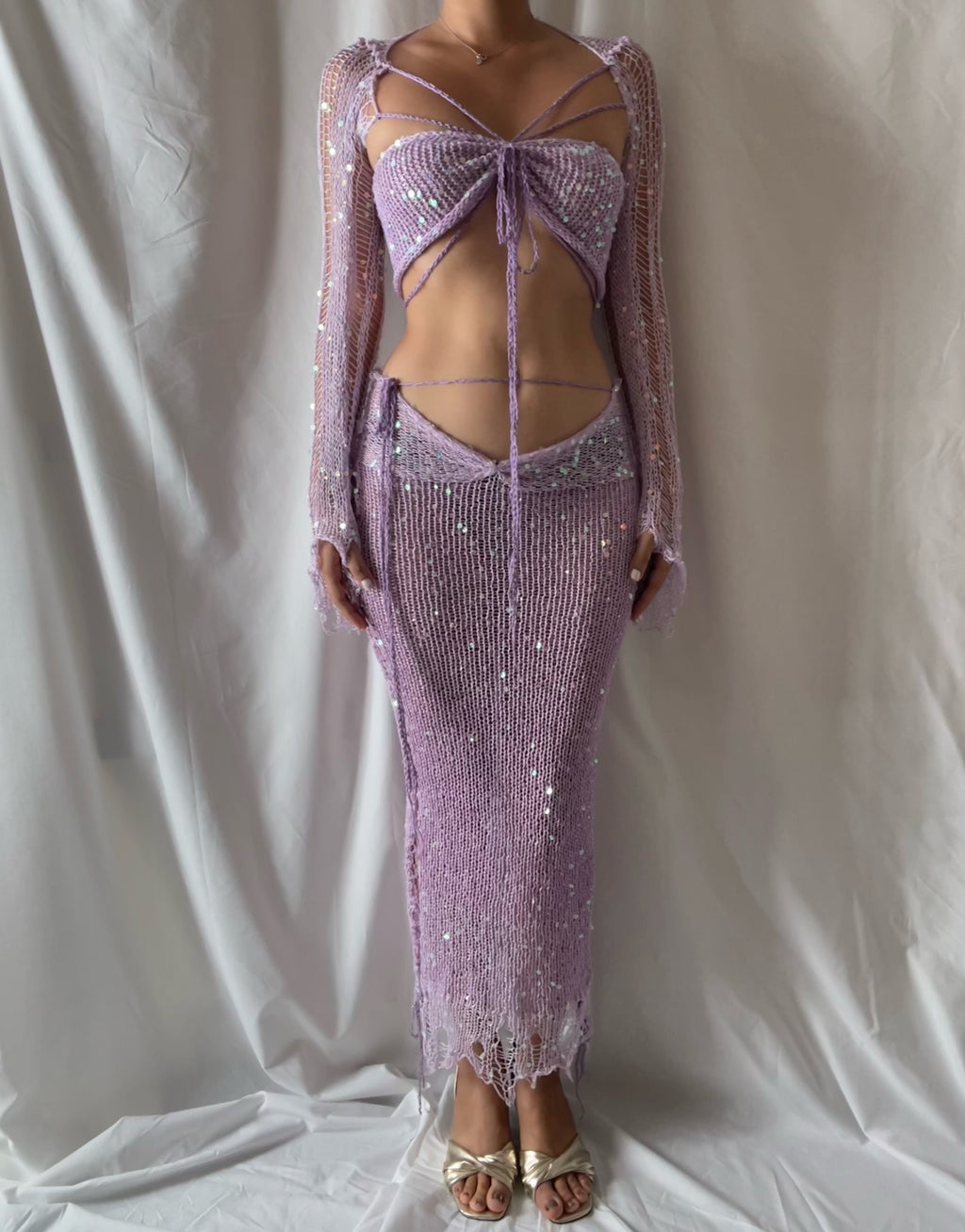 Butterfly "Set - maxi skirt & short length top" (13 colors available)