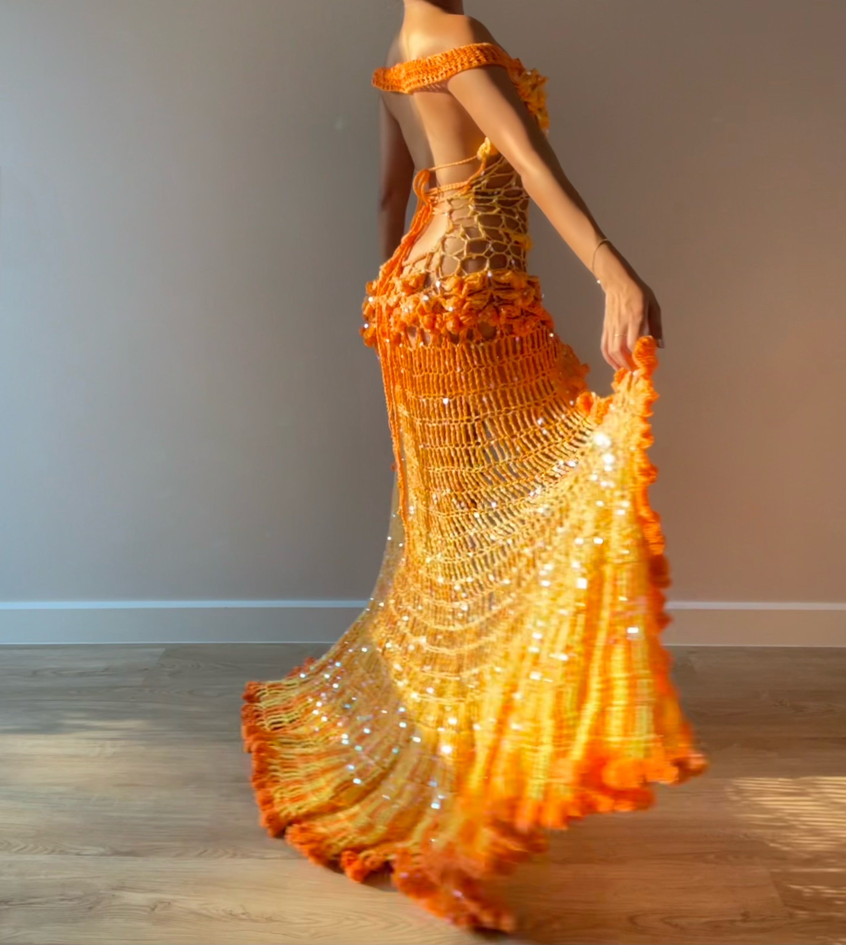 Butterfly dress - Orange & Yellow