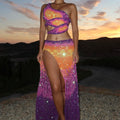 Butterfly set - Purple & Orange (Maxi skirt)