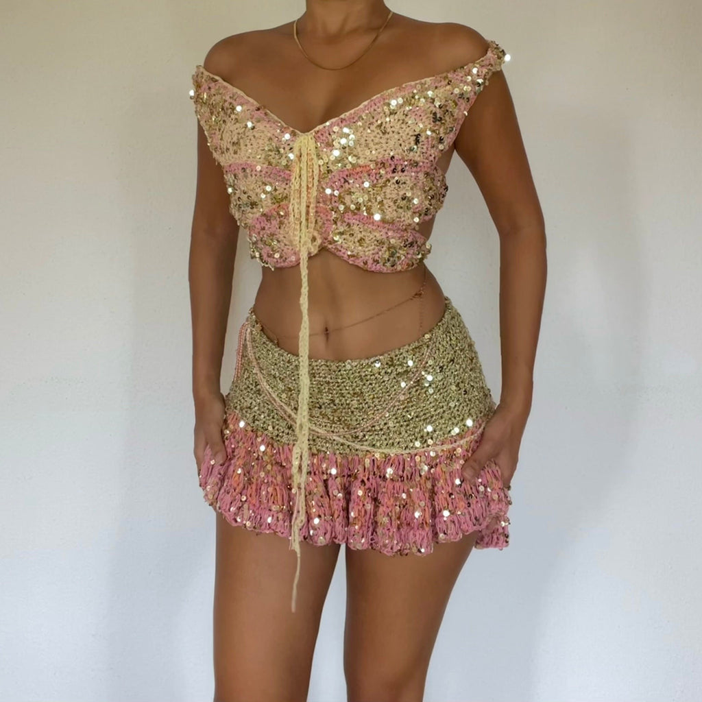 Butterfly set - Gold &  Pink