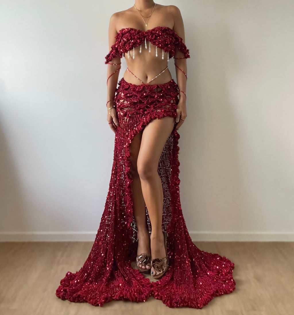 Butterfly Set ( 8 colors available) - Long skirt (See through)