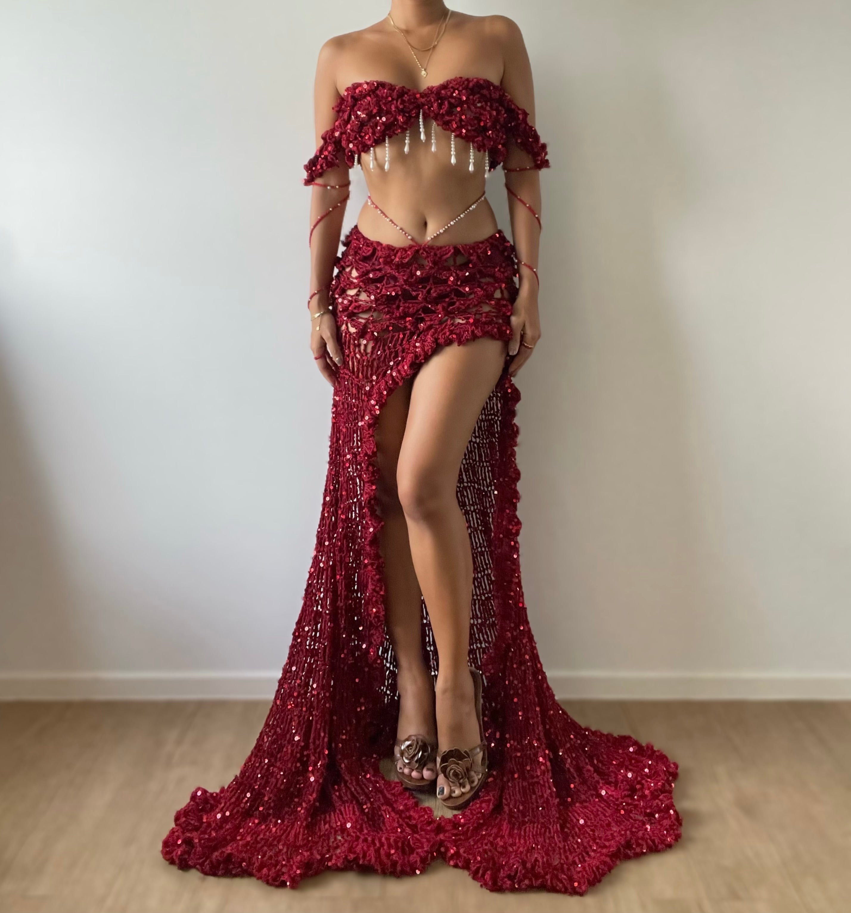 Butterfly Set ( 8 colors available) - Long skirt (See through)