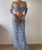 Butterfly set ( Top & Skirt ) - Blue