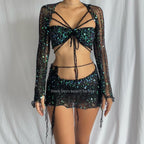 Butterfly set (Top & Skirt) - Black