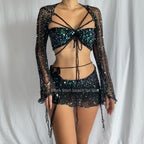 Butterfly set (Top & Skirt) - Black