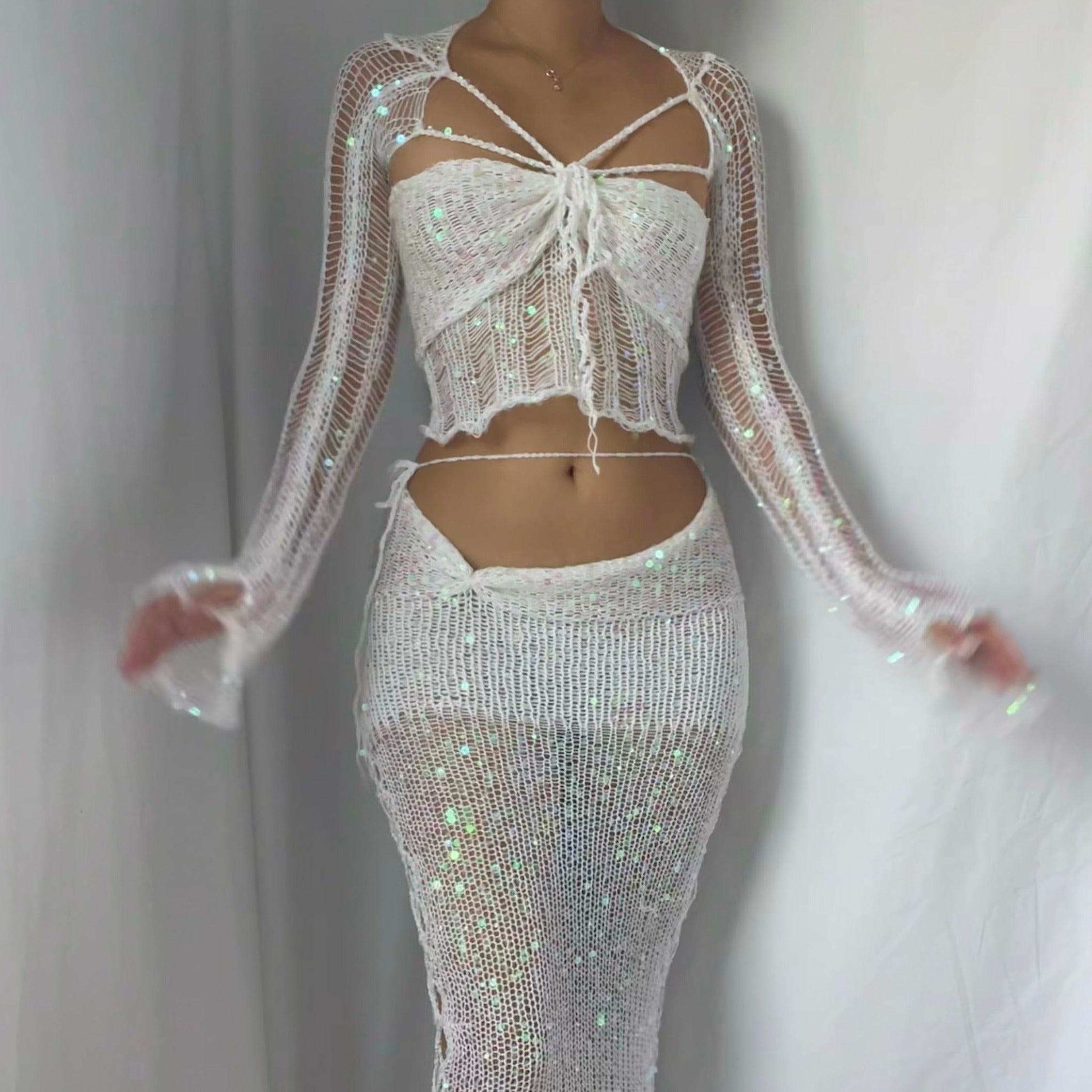 Butterfly "Set - maxi skirt & long length top" (13 colors available)