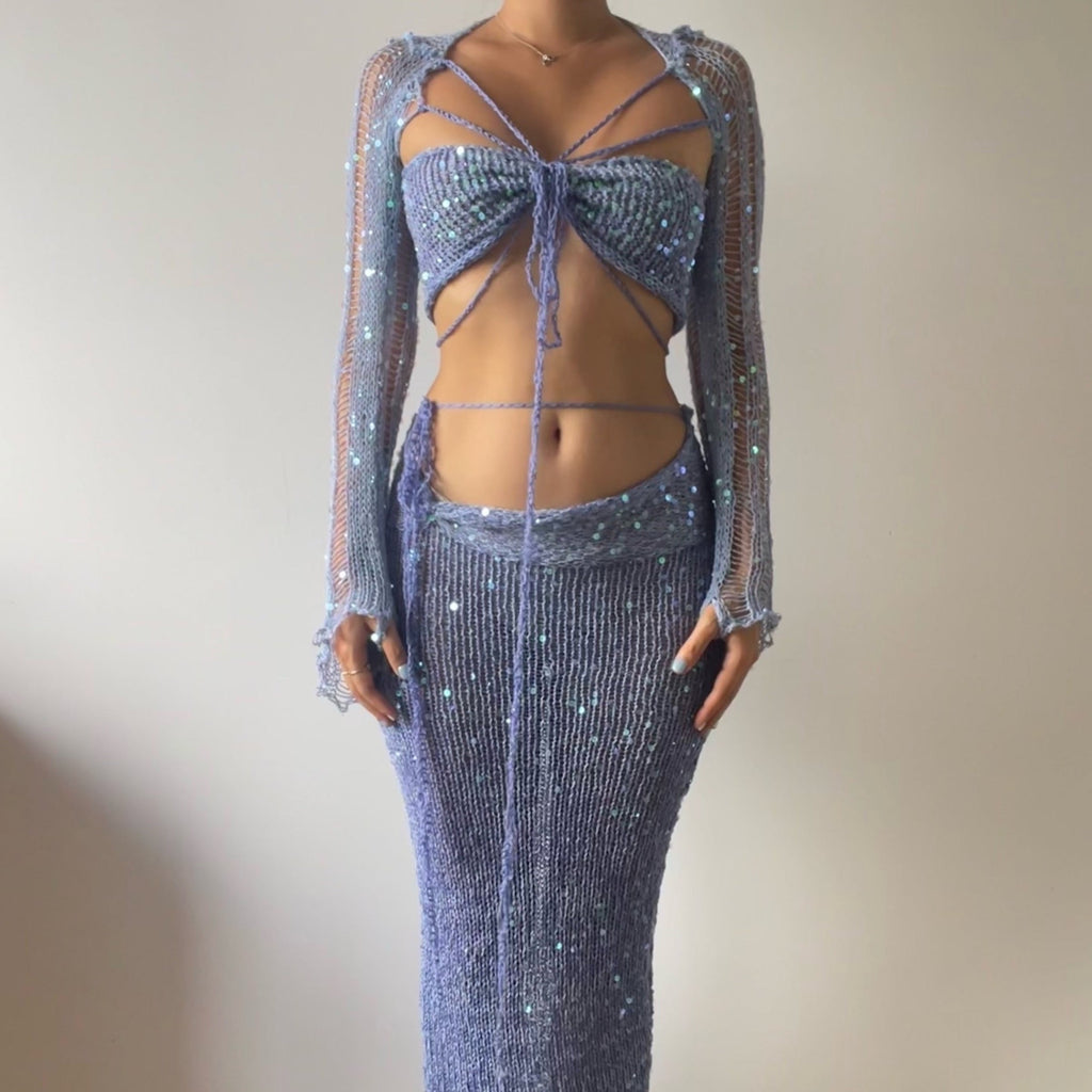 Butterfly set (Top & Skirt) - Blue