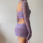 Butterfly set (Top & Skirt) - Dark Purple