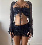 Butterfly set (Top & Skirt) - Dark Blue