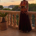 S : Cali dress - Brown & Orange
