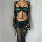 Butterfly "Set - maxi skirt & short length top" (13 colors available)