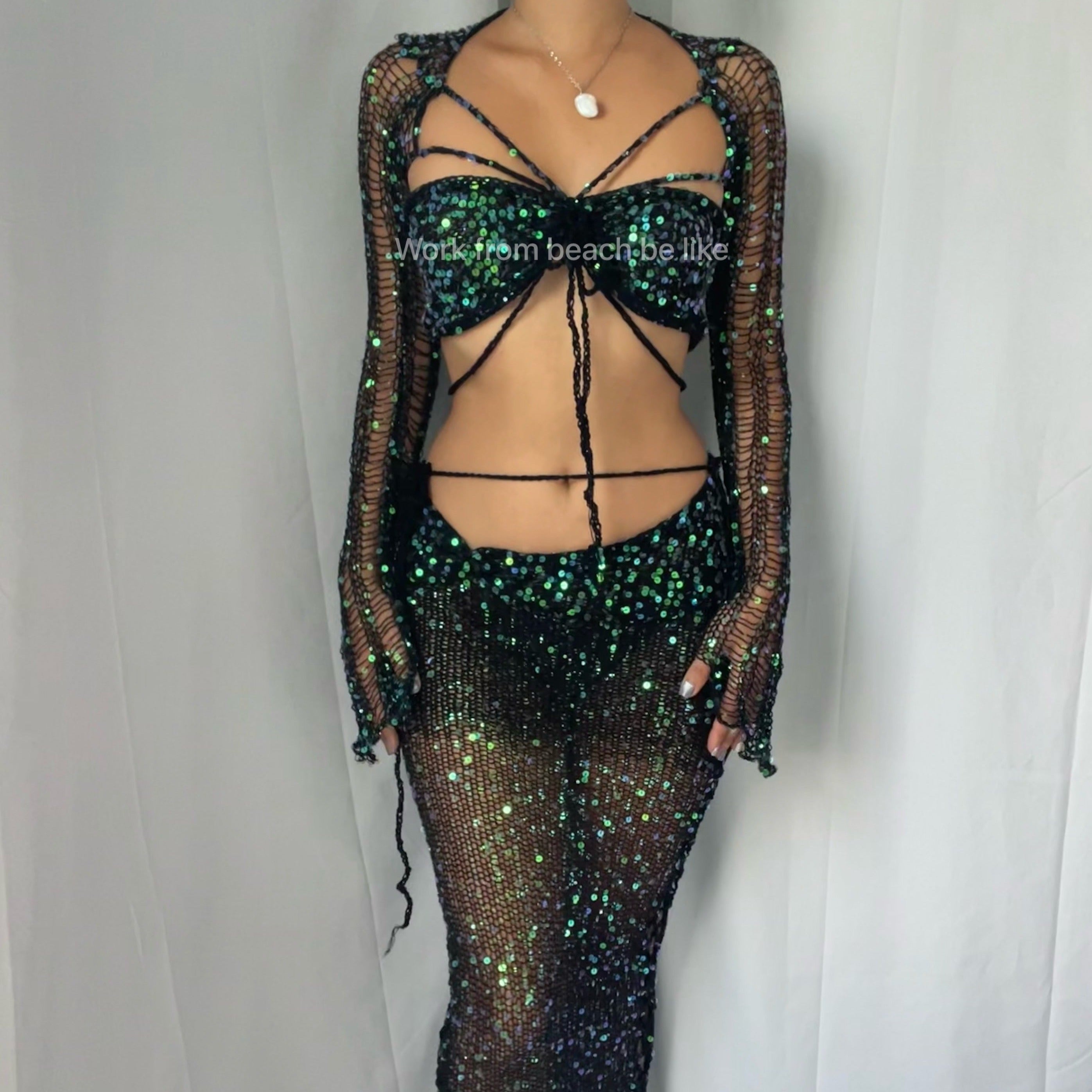 Butterfly "Set - maxi skirt & short length top" (13 colors available)