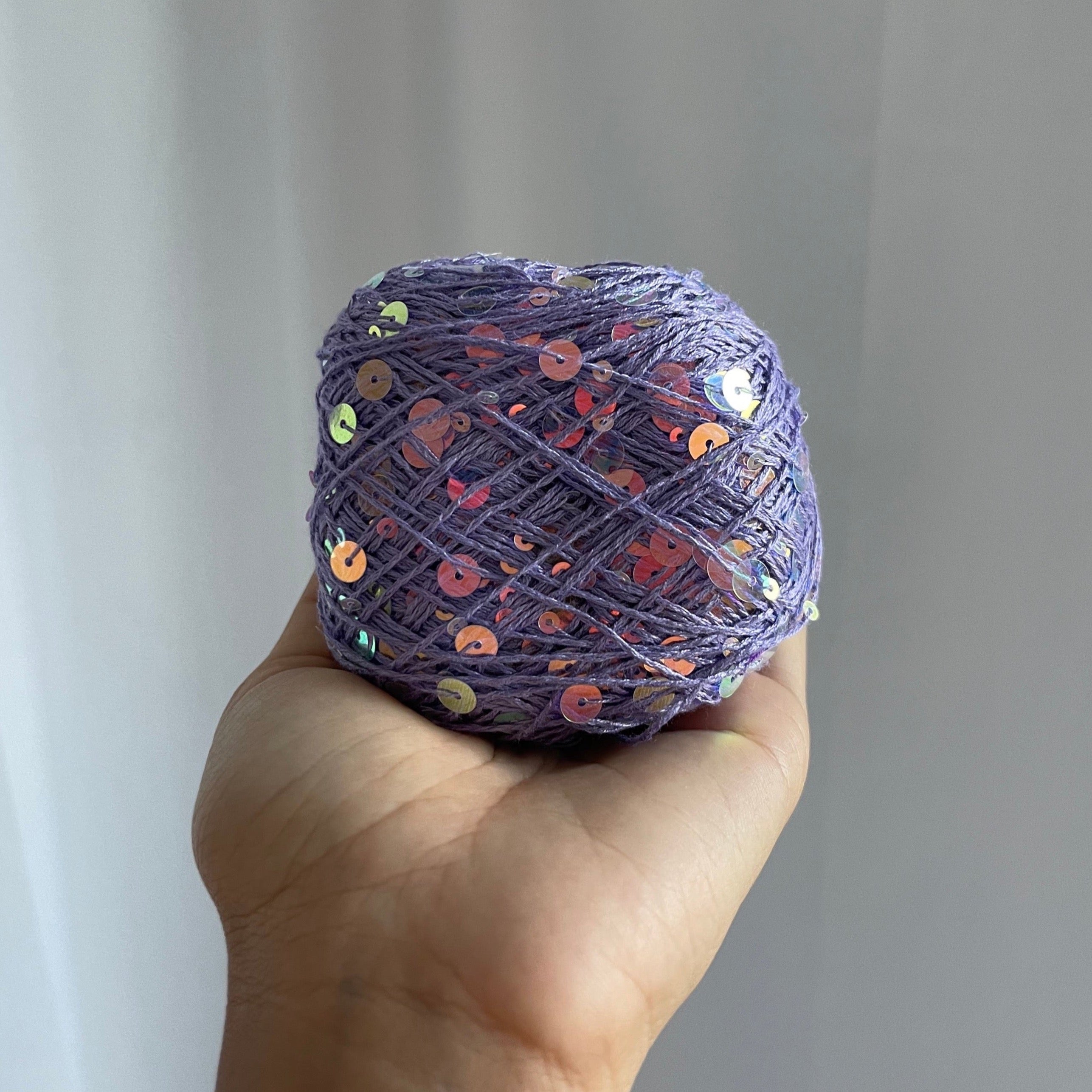 Cotton sequin yarn - Dark purple