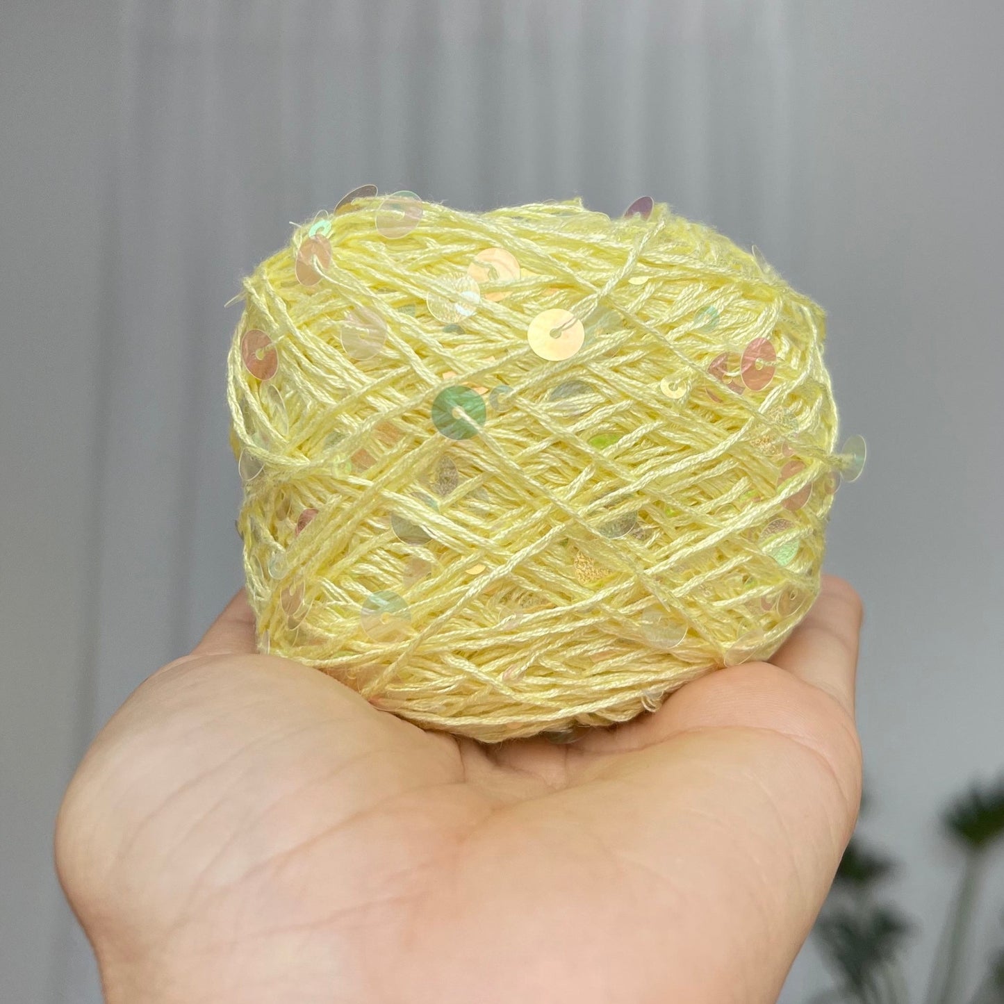 Cotton sequin yarn - Yellow