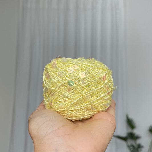 Cotton sequin yarn - Yellow