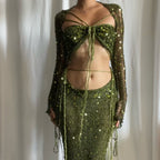 Butterfly set (Top & Skirt) - Dark Green