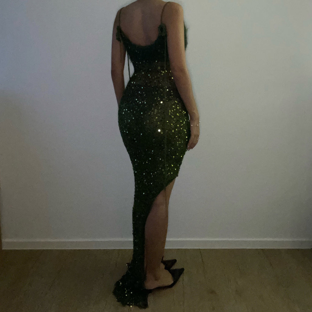 Butterfly maxi dress - Dark Green